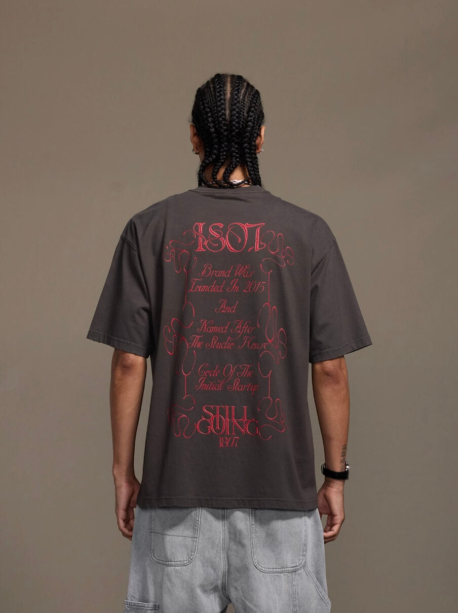1807 Floral Message Logo 3D Print Distressed Short Sleeve Tee | Face 3 Face