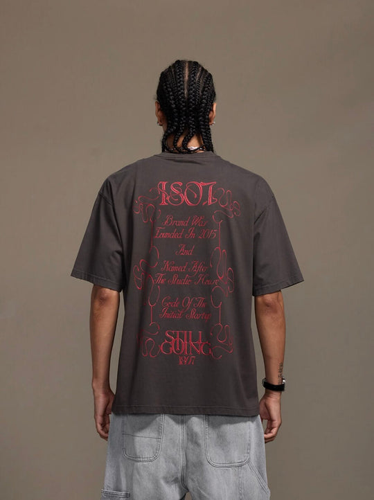 1807 Floral Message Logo 3D Print Distressed Short Sleeve Tee | Face 3 Face