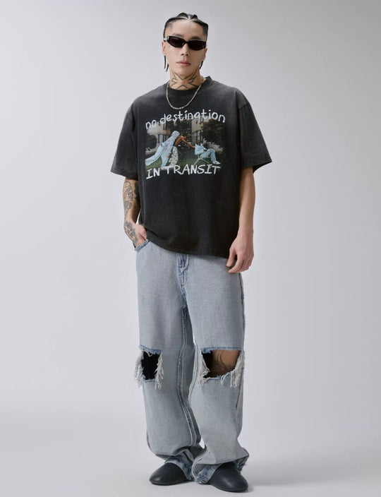F2CE Inside Out Washed Distressed Ripped Jeans | Face 3 Face