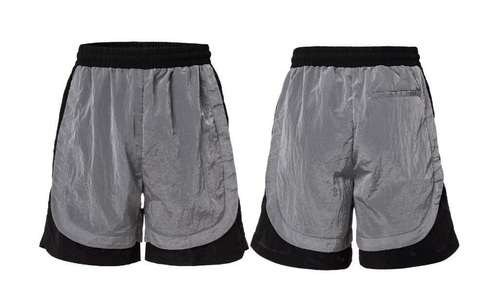 F2CE Metallic Nylon Patchwork Shorts | Face 3 Face