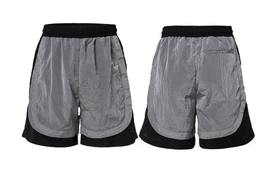 F2CE Metallic Nylon Patchwork Shorts | Face 3 Face