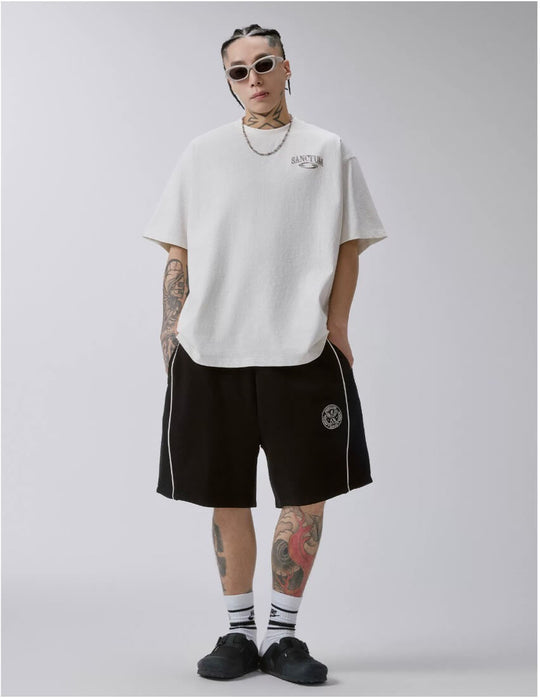 F2CE Badge Embroidered Side Stripe Sweat Shorts | Face 3 Face