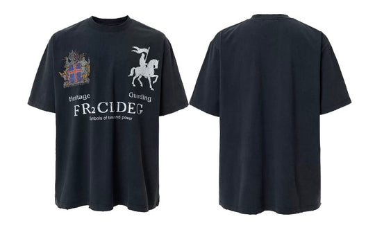 F2CE Heritage Crest Vintage Print Distressed Short Sleeve Tee | Face 3 Face