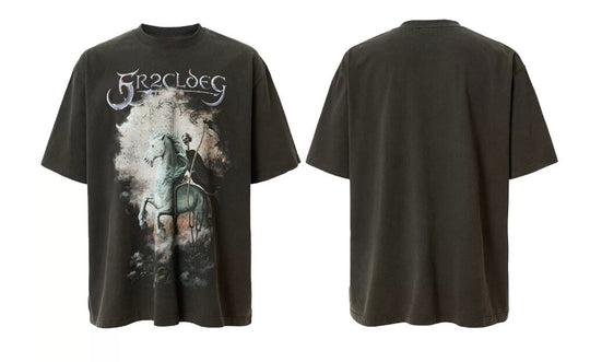 F2CE Skull War Horse Graphic Washed Distressed Short Sleeve Tee | Face 3 Face