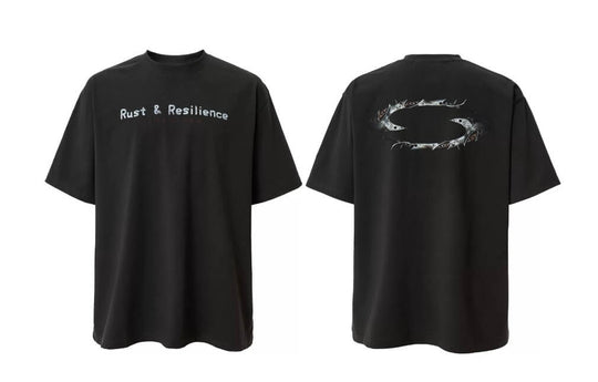 F2CE Metal Style Logo Print Washed Distressed Short Sleeve Tee | Face 3 Face