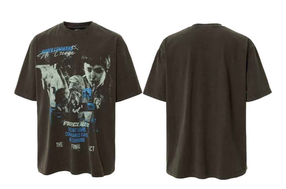 F2CE Aged Pistol Photo Print Washed Distressed Short Sleeve Tee | Face 3 Face