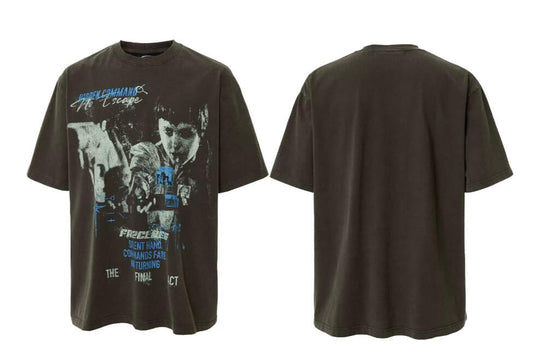 F2CE Aged Pistol Photo Print Washed Distressed Short Sleeve Tee | Face 3 Face