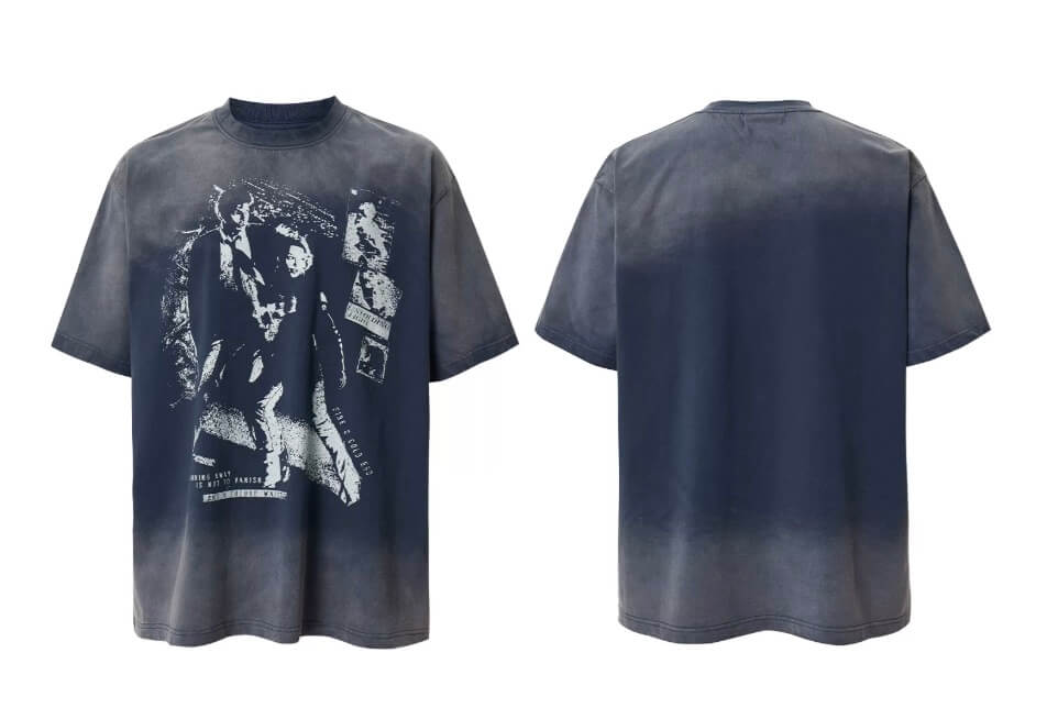 F2CE Vintage Portrait Print Gradient Wash Short Sleeve Tee | Face 3 Face