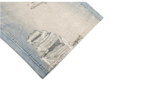 1807 Pearl Denim Transfer Print Cropped Shorts | Face 3 Face