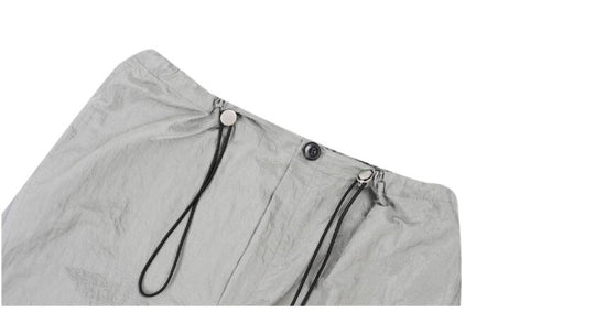 1807 Metallic Nylon Wide Cargo Pants | Face 3 Face