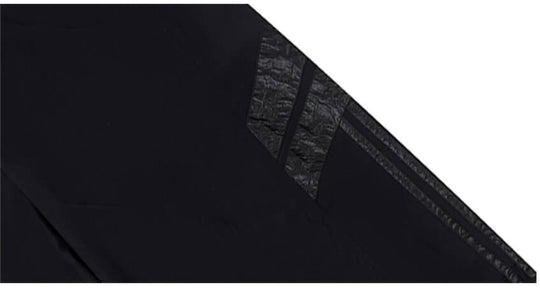 1807 PU Leather Stripe Nylon Baggy Track Pants | Face 3 Face