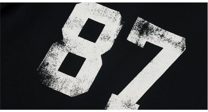 1807 Vintage Number Print Cropped Baggy Sweat Shorts | Face 3 Face