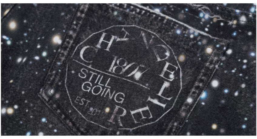 1807 Starry Universe Print Rhinestone Accent Jeans | Face 3 Face