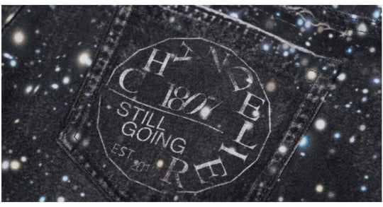 1807 Starry Universe Print Rhinestone Accent Jeans | Face 3 Face
