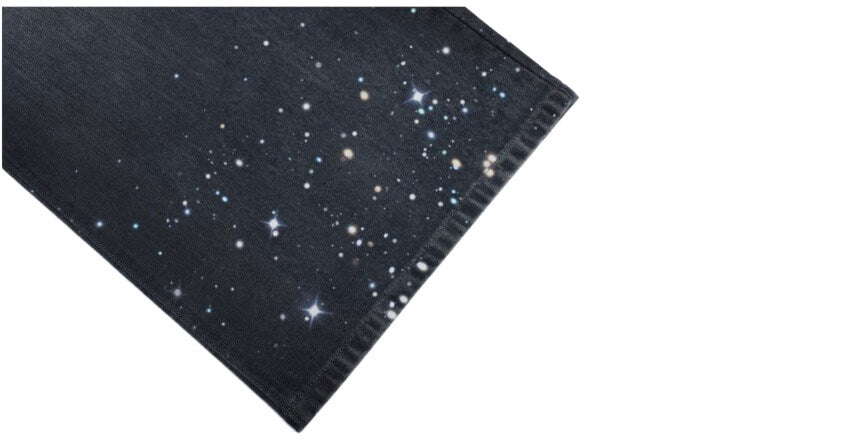 1807 Starry Universe Print Rhinestone Accent Jeans | Face 3 Face