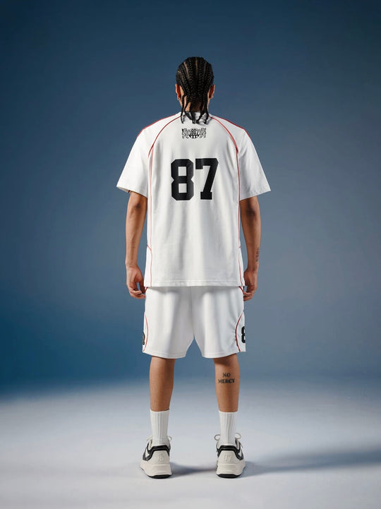 1807 Contrast Piping Sport Sweat Shorts | Face 3 Face