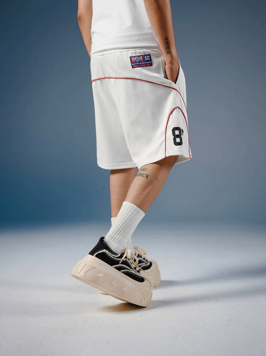 1807 Contrast Piping Sport Sweat Shorts | Face 3 Face