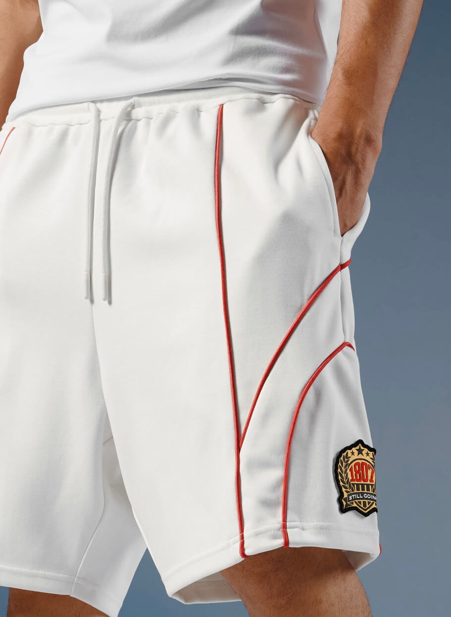 1807 Contrast Piping Sport Sweat Shorts | Face 3 Face