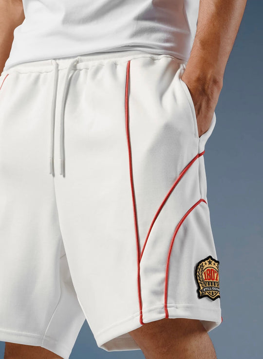 1807 Contrast Piping Sport Sweat Shorts | Face 3 Face