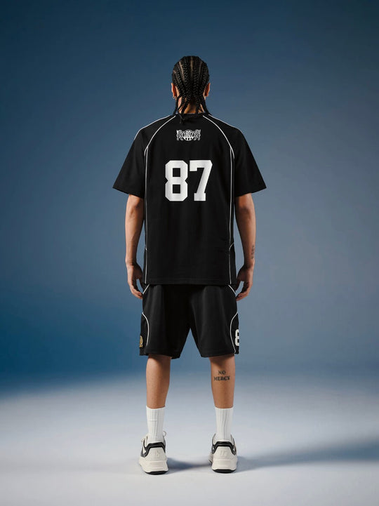 1807 Contrast Piping Sport Sweat Shorts | Face 3 Face