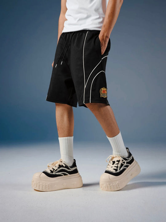 1807 Contrast Piping Sport Sweat Shorts | Face 3 Face