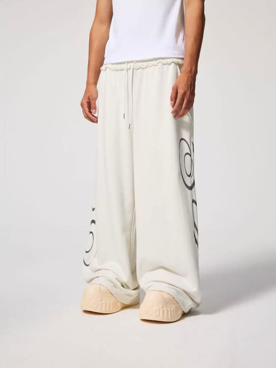 1807 Tattoo Print Distressed Baggy Sweatpants | Face 3 Face