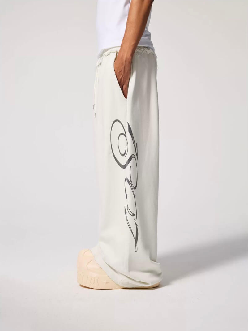 1807 Tattoo Print Distressed Baggy Sweatpants | Face 3 Face