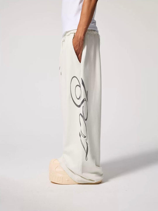 1807 Tattoo Print Distressed Baggy Sweatpants | Face 3 Face