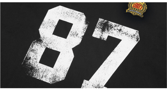 1807 Vintage Number Print Distressed Short Sleeve Tee | Face 3 Face