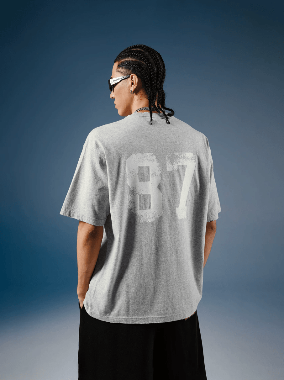 1807 Vintage Number Print Distressed Short Sleeve Tee | Face 3 Face