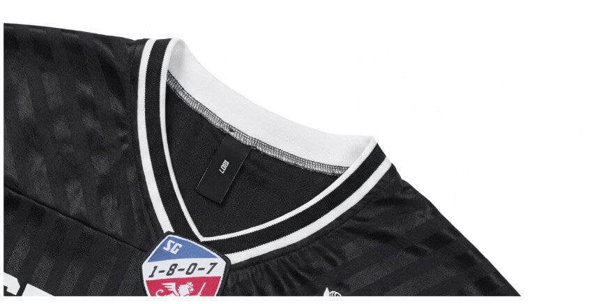 1807 Number Print Striped Short Sleeve Hockey Jersey | Face 3 Face