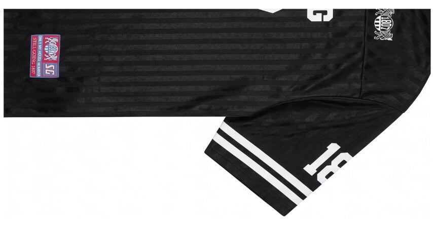 1807 Number Print Striped Short Sleeve Hockey Jersey | Face 3 Face