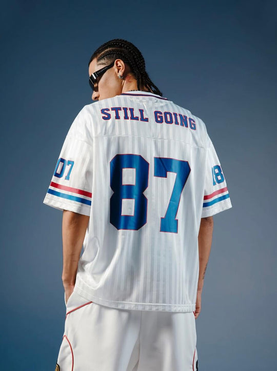 1807 Number Print Striped Short Sleeve Hockey Jersey | Face 3 Face