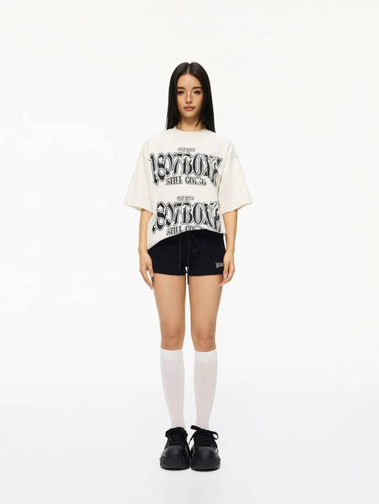 1807 BOXE Vintage Print Distressed Short Sleeve Tee | Face 3 Face