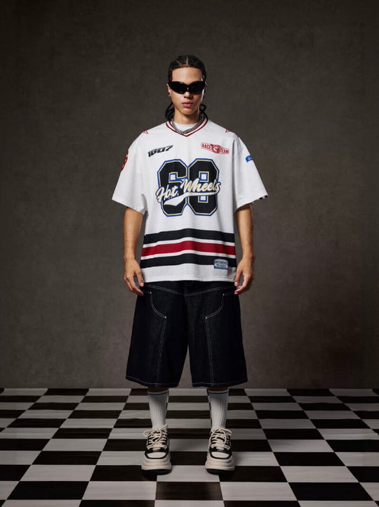 1807 Hot Wheels Racing Mesh Short Sleeve Hockey Jersey | Face 3 Face