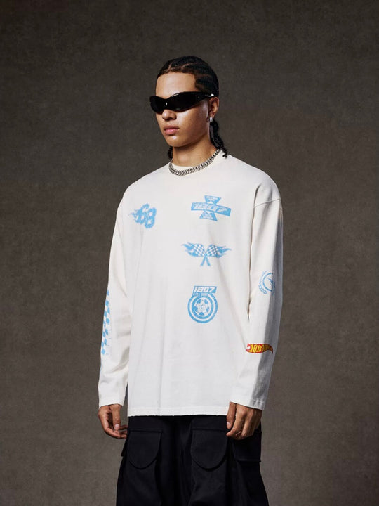 1807 Hot Wheels Racing Vintage Print Long Sleeve Tee | Face 3 Face