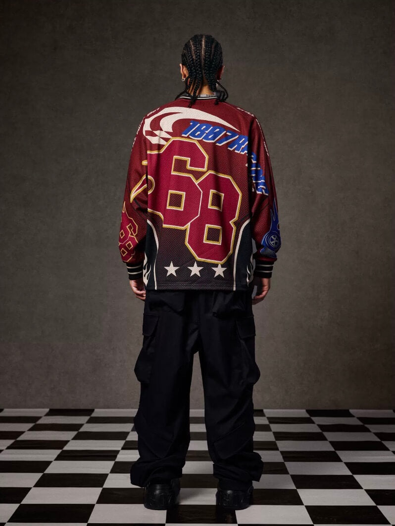 1807 Hot Wheels Racing Graphic Mesh Long Sleeve Hockey Jersey | Face 3 Face