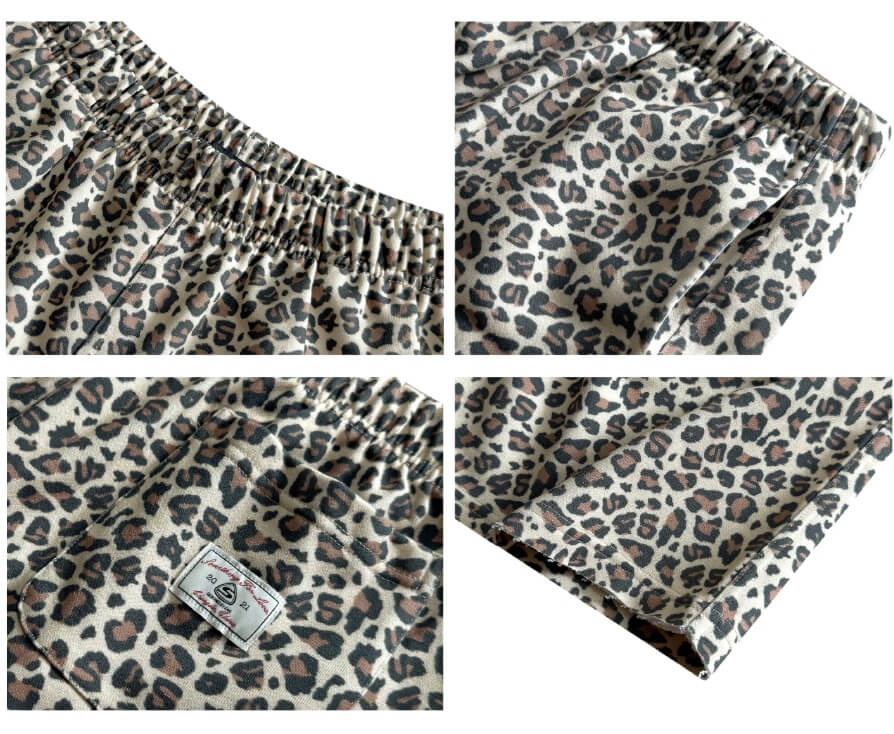 S45 Leopard Print Cutoff Sweat Shorts