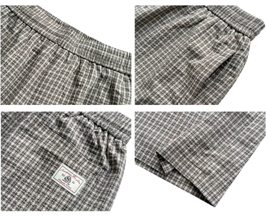 S45 Checkered Seersucker Baggy Shorts