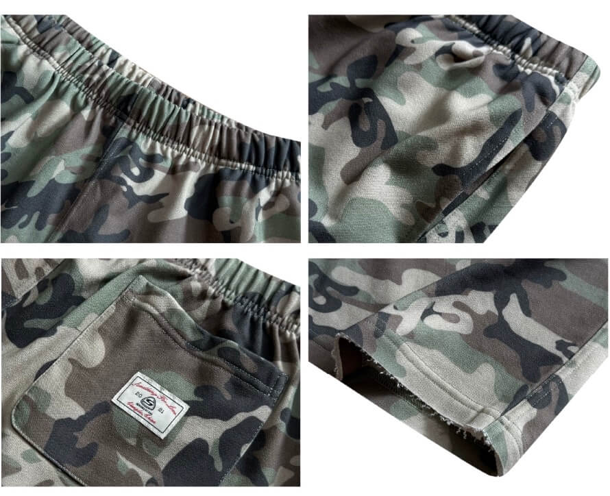 S45 Camouflage Cutoff Sweat Shorts | Face 3 Face