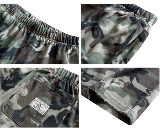 S45 Camouflage Cutoff Sweat Shorts | Face 3 Face