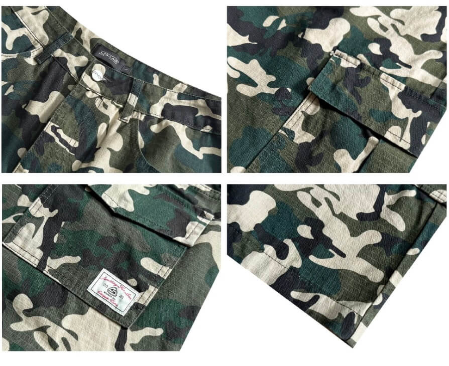 S45 Camouflage Ripstop Baggy Cargo Shorts | Face 3 Face
