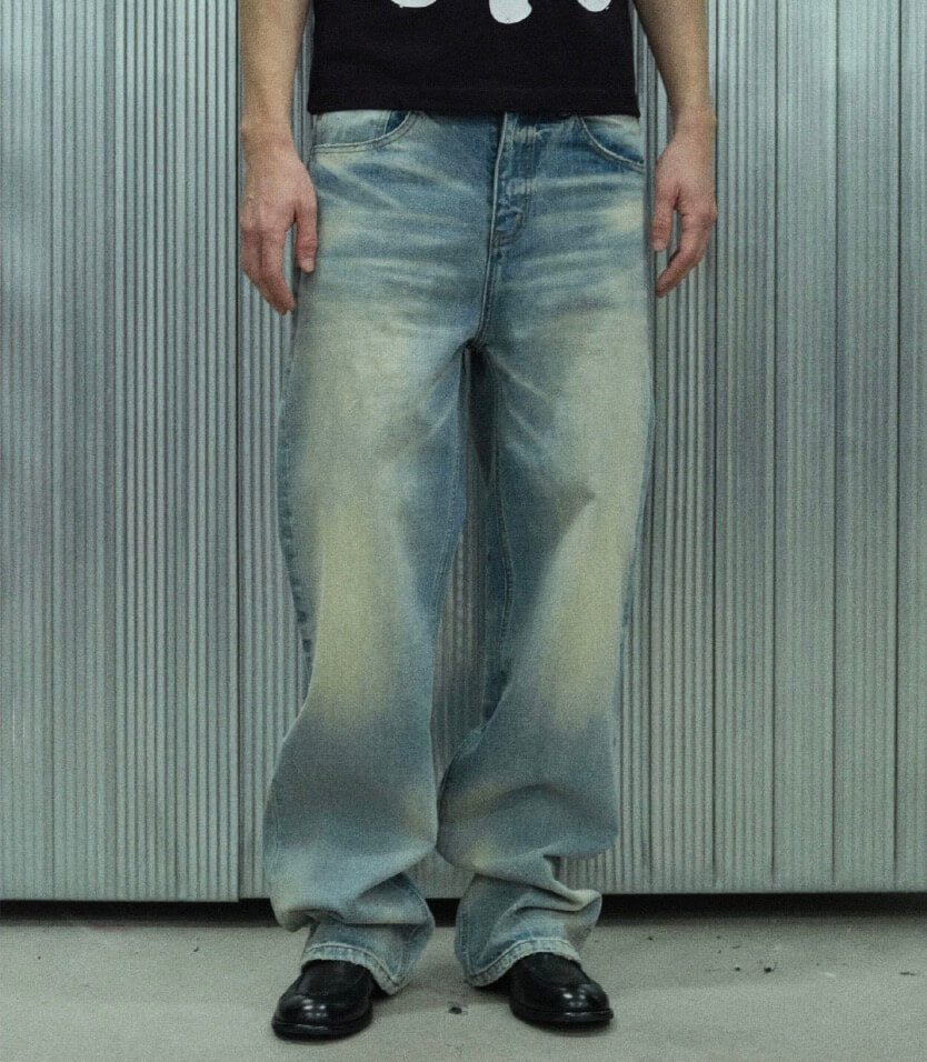 S45 Vintage Whisker Wash Distressed Jeans