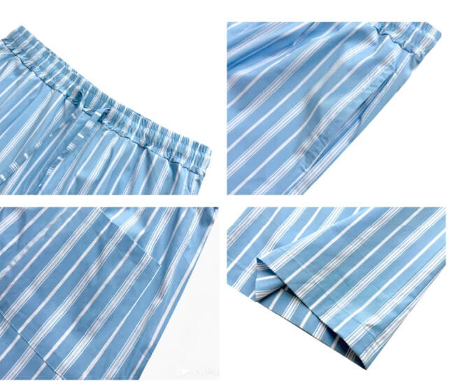 S45 Light Blue Striped Pajama Pants | Face 3 Face