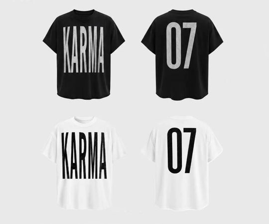 KARMANISTIC Big Glitter Logo Print Short Sleeve Tee | Face 3 Face