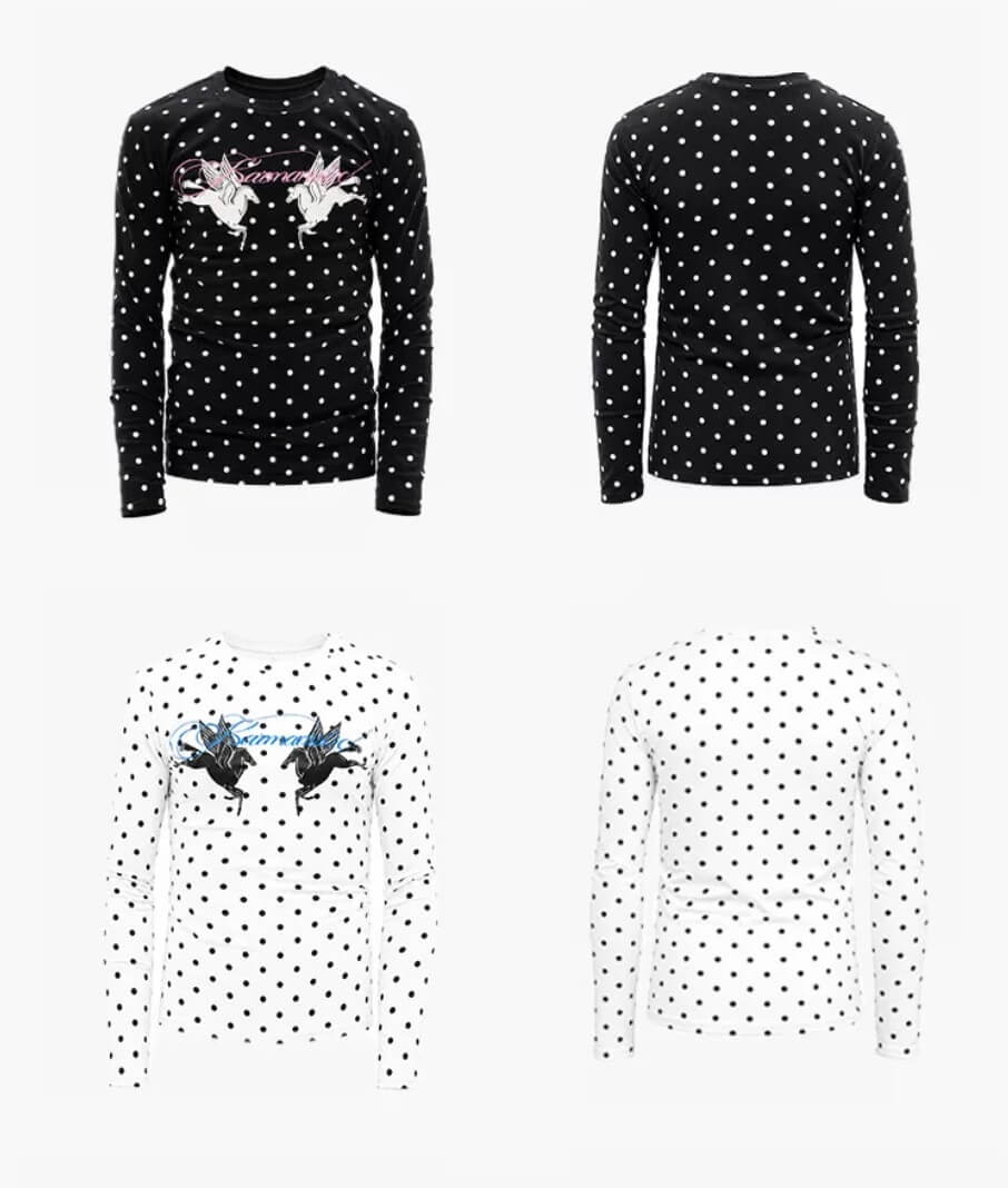 KARMANISTIC All Over Dot Chest Pegasus Print Long Sleeve Tee | Face 3 Face