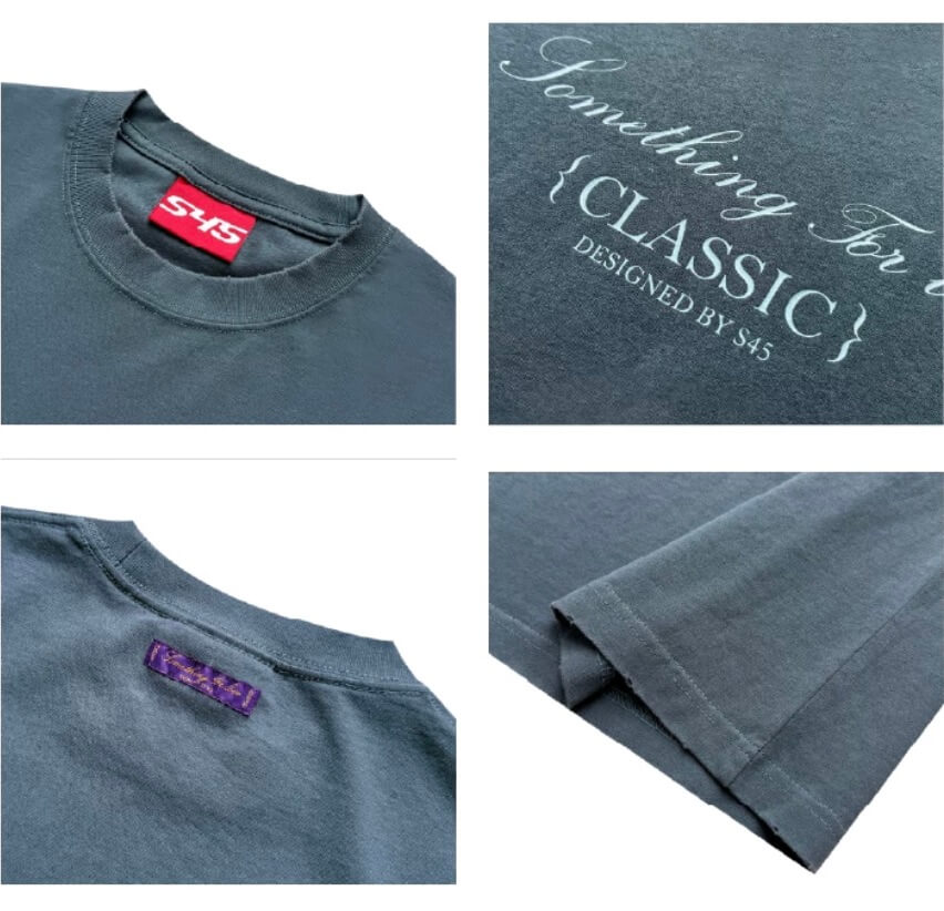 S45 Washed Distressed Letter Print Short Sleeve Tee