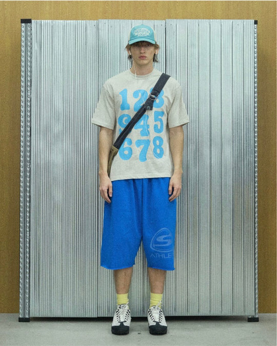 S45 Number Print Rhinestone Short Sleeve Tee | Face 3 Face