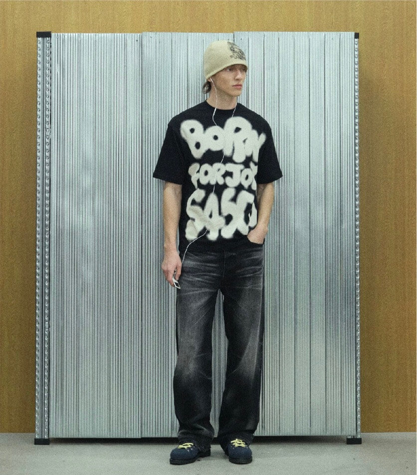 S45 Graffiti Letter Print Short Sleeve Tee | Face 3 Face
