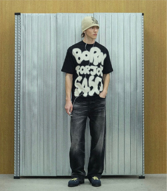 S45 Graffiti Letter Print Short Sleeve Tee | Face 3 Face